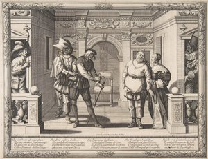 Színészek a Hotel de Bourgogne-ban, kb. 1633-34. alkotó: Abraham Bosse