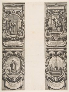 Almanach 1639-re: XIII. Lajos és Osztrák Anna megbízza a Királyságot és az örökös Appát..., 1638. alkotó: Abraham Bosse