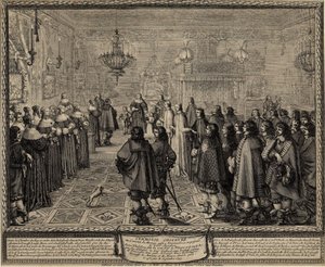 Ünnepélyes házassági szerződés IV. Wladyslaw lengyel király és Marie Louise Gonzaga között. alkotó: Abraham Bosse