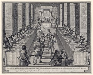 Az ünnep ellátása, ?A Szentlélek Rendje?, kocsma. 1634 alkotó: Abraham Bosse