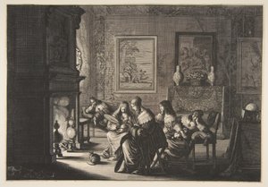 Foolish Virgins Sleeping (Az ostoba szüzek szundítanak, miközben a vőlegény érkezésére várnak) alkotó: Abraham Bosse