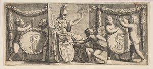 Minerva és François Sublet de Noyers karjai A Geniu festette..., a 17. század közepe és vége. alkotó: Abraham Bosse