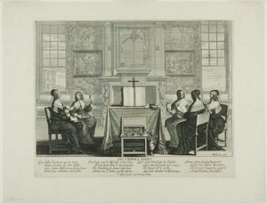Első tábla, A bölcs és a bolond szűzek, első tábla alkotó: Abraham Bosse