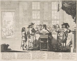 A gazdag ember lakomája, a 17. század közepe és vége. alkotó: Abraham Bosse