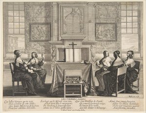 A bölcs szüzek beszélgetnek, kb. 1635. alkotó: Abraham Bosse
