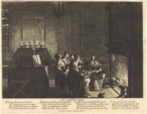 A bölcs szüzek a tűz előtt alkotó: Abraham Bosse