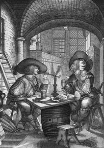 Dohányosok. Abraham Bosse metszete. 18. század alkotó: Abraham Bosse