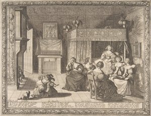 Látogatás az új anyánál, 1633. alkotó: Abraham Bosse