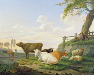 Tehenek és Pásztor alkotó: Abraham Bruiningh van Worrell