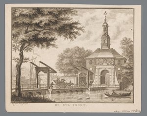 Kilátás a Zijlpoort-ra Leidenben A Zyl-kapu (cím az objektumon) alkotó: Abraham Delfos