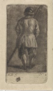 Férfi bottal, hátulról nézve alkotó: Abraham Delfos