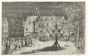 Máglya Maria Henrietta hercegnő látogatásán III. Willem herceggel Bredában, 1653 alkotó: Abraham Dircksz. Santvoort