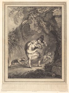 Le coup de vent (A széllökés) alkotó: Abraham Girardet after Antoine Lebel