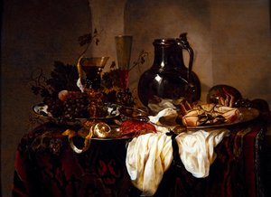 Csendélet kancsóval és rákokkal alkotó: Abraham Hendricksz van Beyeren