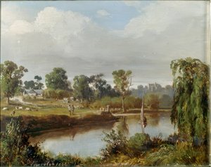 Folyó vitorlással (Ausztrál vidék, Melbourne környéke) alkotó: Abraham-Louis Buvelot
