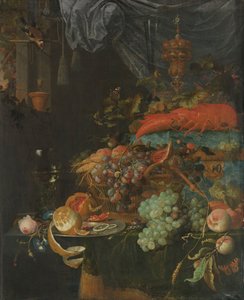 Csendélet gyümölccsel és aranypintyvel alkotó: Abraham Mignon