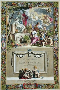 Címlap Abraham Munting (1626-83) "A termés pontos leírása" című művéből, 1666-ban (színes metszet)