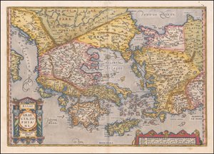 Görögország és Nyugat-Törökország 1584-es térképe, készítette Abraham Ortelius alkotó: Abraham Ortelius