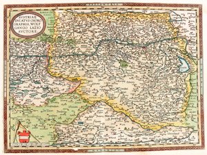 Austria Ducatus Chorographia Wolfgango Lazio Auctore Ausztria térképe Ducatus Chorographia Wolfgango Lazio Auctore Ausztria Ducatus Chorographia Wolfgango Lazio Auctore alkotó: Abraham Ortelius