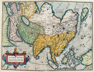 Az ázsiai kontinens leírása, Földrajzi térkép a "Theatre of the World"-ből alkotó: Abraham Ortelius