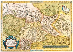 Németország (állam:  Liberec, Közép-Csehország, Prága, Ústí nad Labem, Plze, Karlovy Vary). alkotó: Abraham Ortelius