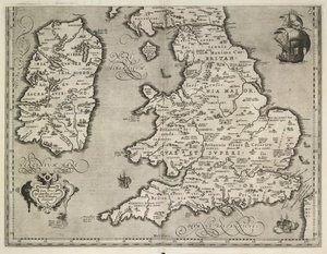 Anglia, Wales és Írország térképe, Theatrvm Orbis Terrarvm – Abraham Ortelius alkotó: Abraham Ortelius