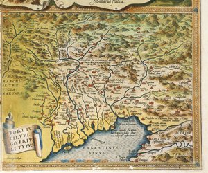 Friuli Venezia Giulia régió térképe, a Theatrum Orbis Terrarumból, Abraham Ortelius alkotó: Abraham Ortelius