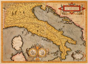 Olaszország térképe: Abraham Ortelius alkotó: Abraham Ortelius