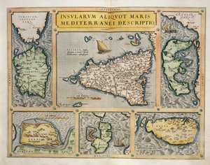 Földközi-tengeri szigetek térképe alkotó: Abraham Ortelius