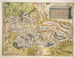 Map of Switzerland, from Theatrum Orbis Terrarum by Abraham Ortelius alkotó: Abraham Ortelius