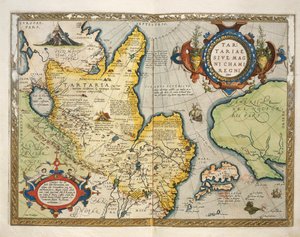 Tartár térképe, Észak-Közép-Ázsia, a Theatrum Orbis Terrarumból, Abraham Ortelius
