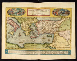 A Római Birodalom térképe, Theatrvm Orbis Terrarvm, Abraham Ortelius, Antwerpen alkotó: Abraham Ortelius