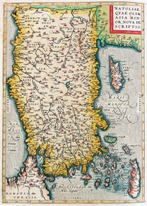 Natolia, Quae Olim Asia Minor Nova Leírás Kis-Ázsia (Isztambul és Törökország, Rodosz és Ciprus szigeteivel) földrajzi térképe Abraham Ortelius (Oertel, Ortell vagy Ortel) "Theatrum Orbis Terrarum"-ból alkotó: Abraham Ortelius