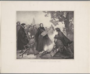 Luther elégeti a bikát Luther elégeti a pápa bulláját (cím a tárgyon) alkotó: Abraham Pieter Felix