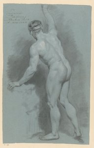 Álló férfi akt, hátulról nézve (2. díj 1774) alkotó: Abraham Pietersz. Hulk