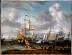 A. Storck, angol A jacht köszönti a hollandot. Hadihajó alkotó: Abraham Storck