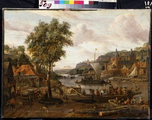 Vitorlás hajók. Abraham Storck (1635-1710) festménye. Olaj, vászon, 48 x 69 cm, 17. század vége-18. század eleje. Flamand iskola, barokk művészet. Ermitázs Múzeum, Szentpétervár. alkotó: Abraham Storck