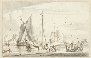 Folyópart néhány hajóval alkotó: Abraham Storck