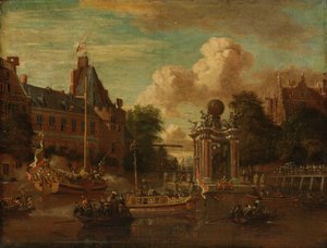A moszkvai követség Amszterdamba látogat 1697. augusztus 29-én alkotó: Abraham Storck