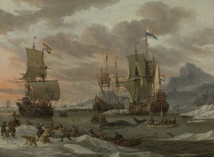 Bálnavadászati területek a Jeges-tengeren alkotó: Abraham Storck