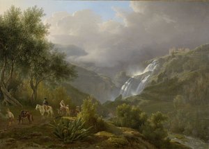 A zuhatag Tivoliban, vihar közeledtével, 1824