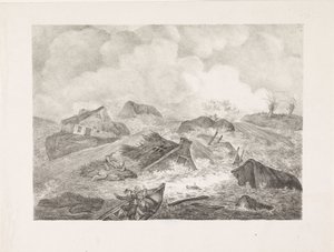 A Kamperdijk áttörése, 1825 alkotó: Abraham Vinkeles