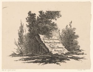 Kő a tájban Etude de Chevaux (sorozat címe az objektumon) alkotó: Abraham Vinkeles