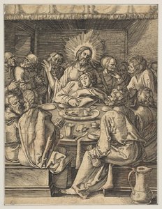 Az utolsó vacsora, A kis passió példányból.n.d. alkotó: Abraham Waesberge