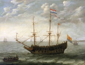 Egy hajó Zeelandból (Hollandia). Olaj, fa