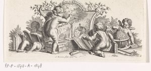Négy putti tanul és fest alkotó: Abraham Zeeman