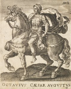 Octavius Caesar Augustus a Tizenkét Caesarból lóháton, kb. 1565-1587., kb. 1565-1587.