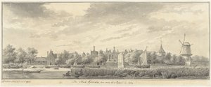 Kilátás Goudára, az IJssel túloldaláról alkotó: Abraham de Haen (II)