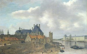Nevers Hotel és a Louvre-palota, 1637 (olaj, fa)