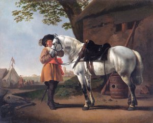 Cavalier szürke lóval (olaj, vászon)